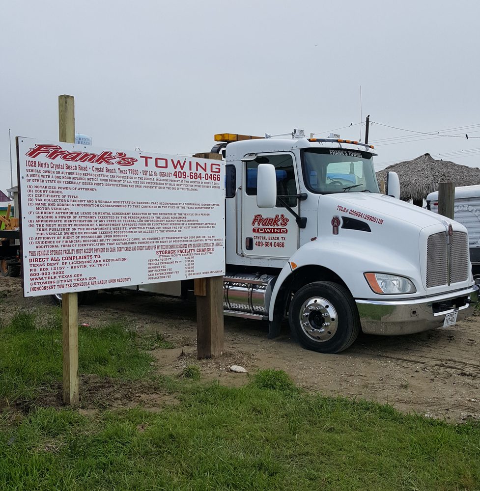 FRANK’S TOWING Updated September 2024 1028 North Crystal Beach Rd