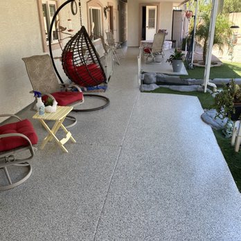 Granite Garage Floors - Phoenix - a patio with a swing chair - Flooring Near Me Granite Garage Floors - Phoenix - a patio with a swing chair - Flooring Near Me