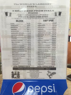 Menu photo 6 3 Brothers Pizza Ocean City, NJ