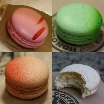 Honolulu Coffee - Bishop - Macarons! Strawberry, lilikoi, Hawaiian salt & caramel, and coconut. - Coffee & Tea Near Me - Honolulu, Hawaii Honolulu Coffee - Bishop - Macarons! Strawberry, lilikoi, Hawaiian salt & caramel, and coconut. - Coffee & Tea Near Me - Honolulu, Hawaii