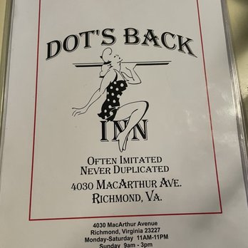 Dots Back Inn - Menu - Diners Near Me - Richmond, Virginia Dots Back Inn - Menu - Diners Near Me - Richmond, Virginia