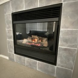 Existing fireplace after it was cleaned. Looks like new!