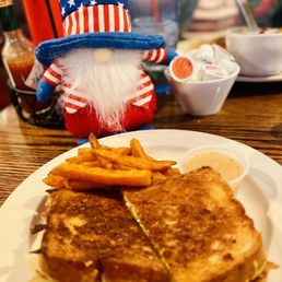 a grilled cheese sandwich and fries a grilled cheese sandwich and fries