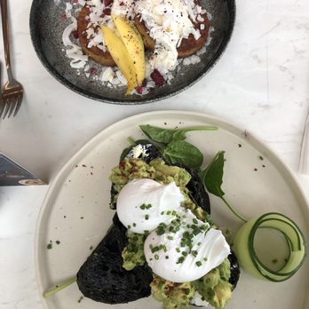 Timmy Green - Yummmmm avocado toast with poach egg on charcoal bread - Australian Near Me - London, XGL