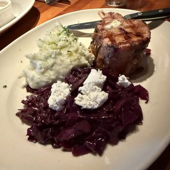 Rutherford Grill - Pork chop bone in with potatoes and cabbage - American Near Me - Rutherford, California