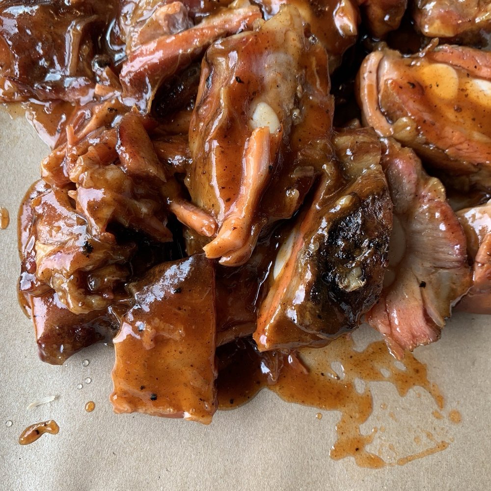 Rib tips. They came with this sauce already on them so I would taste test the sauces to be sure which one you like Rib tips. They came with this sauce already on them so I would taste test the sauces to be sure which one you like