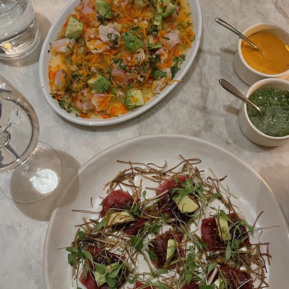 Este - Ceviche (top), tuna tiradito (bottom) - Seafood Near Me - Austin, Texas