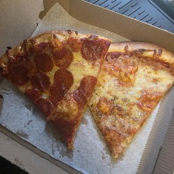 Papa Gambino's Pizzas Subs - a slice of Cheese and a slice of Pepperoni