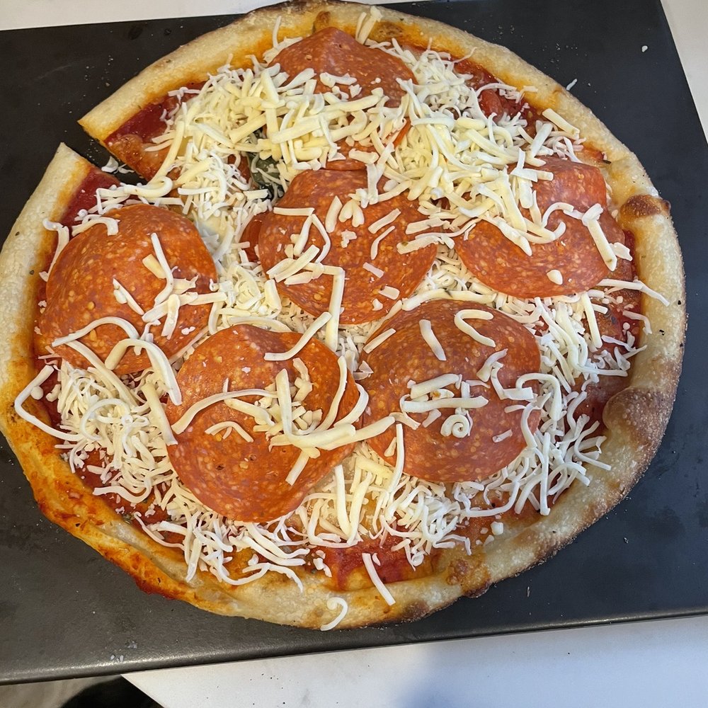 Blaze Pizza - My pizza after I added my own toppings from home that Blaze forgot, I popped it in the oven for 10 minutes. - Salad Near Me - Gold River, California