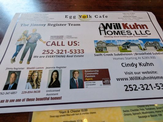 Menu photo 4 Egg Yolk Cafe Greenville, NC