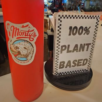 Monty's Good Burger - This sign let ppl know 100 percent vegan - Burgers Near Me - Riverside, California Monty's Good Burger - This sign let ppl know 100 percent vegan - Burgers Near Me - Riverside, California