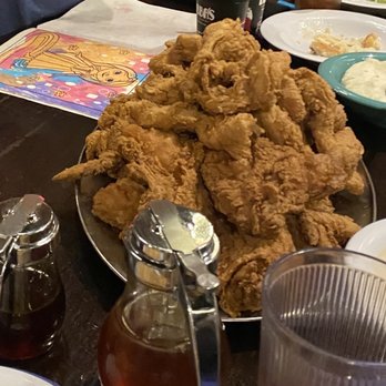 Babe's Chicken Dinner House - 2 orders of 4piece fried chicken and 5 orders of tenders. Picture doesn't do it justice, see the wing tip on left for scale. - Chicken Shop Near Me - Roanoke, Texas