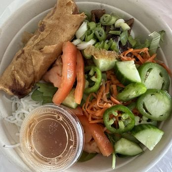 Lu's Sandwiches - Grilled Pork Salad Bowl with Spring Roll, Veggies, and Fish Sauce - Sandwiches Near Me - Saint Paul, Minnesota Lu's Sandwiches - Grilled Pork Salad Bowl with Spring Roll, Veggies, and Fish Sauce - Sandwiches Near Me - Saint Paul, Minnesota