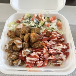 Supreme Gyros - Supreme platter with chicken and falafel. Comes with cumin rice and salad.