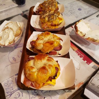 Big L's Bagels - Bacon, egg, and cheese on both plain and everything bagels. And 2 bagels with cream cheese! - Coffee & Tea Near Me - Winchester, Virginia