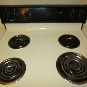 Hampton Meadows - I guess the metal under the burners..but that is stained!  Make sure you get new ones from the maintenance guy before you move out! - Apartments Near Me