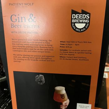 Patient Wolf - 10/25/23 FYI - Distilleries Near Me - Southbank, VIC
