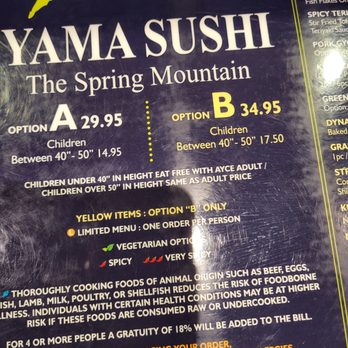 Yama Sushi - Menu - Sushi Bars Near Me - Las Vegas, Nevada