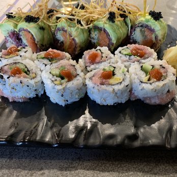Rakuya - Black Snake (rear) is phenomenal! Crunchy Spicy Toro Roll (front) was good but not amazing. - Sushi Bars Near Me - Washington, DC, District of Columbia Rakuya - Black Snake (rear) is phenomenal! Crunchy Spicy Toro Roll (front) was good but not amazing. - Sushi Bars Near Me - Washington, DC, District of Columbia