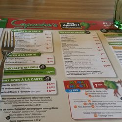 Capucine's Grill - La carte affichée sur la table