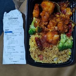 China Palace - Underdone fried rice asked for well done had to soy sauce dried out general Chicken with no sauce and no spice asked for extra spicy