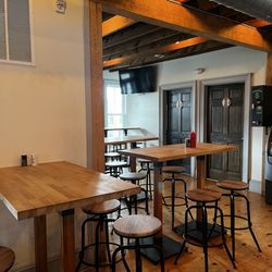 Hootz Bar & Grille - Dining tables and restrooms