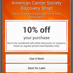 American Cancer Society Discovery Shop - 10% off when you check in via Yelp :)