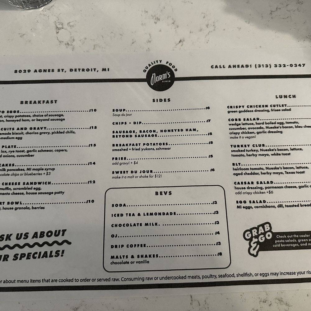 Norm's Diner - Menu - Diners Near Me - Detroit, Michigan Norm's Diner - Menu - Diners Near Me - Detroit, Michigan
