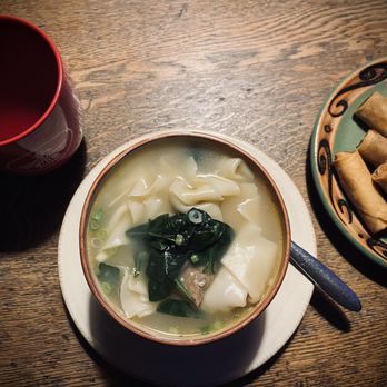 Jade Dumpling & Noodle House - Pork wontons in chicken soup with spring rolls. - Dim Sum Near Me - Eugene, Oregon Jade Dumpling & Noodle House - Pork wontons in chicken soup with spring rolls. - Dim Sum Near Me - Eugene, Oregon