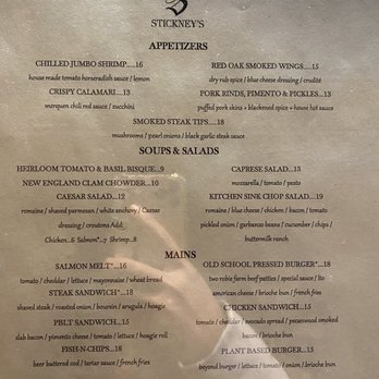 Stickney's Restaurant - Lunch menu - Wine Bars Near Me - Bretton Woods, New Hampshire