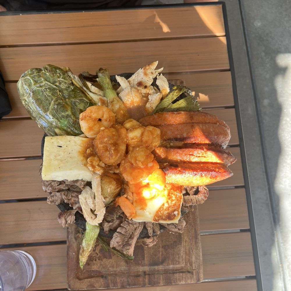 Felipe's - Molcajete with shrimp, chicken and beef - Mexican Near Me - Palm Springs, California