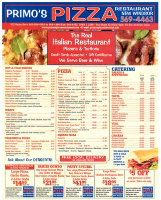 Menu photo 2 Primos Pizza New Windsor, NY