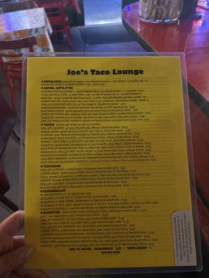 Menu photo 2 Joe's Taco Lounge & Salsa Mill Valley, CA