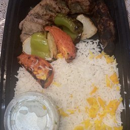 Beef Koobideh Kabob single plate (came with salad on separate container)