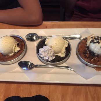 BJ's Restaurant & Brewhouse - Mini Triple Chocolate Pizookie Made with Ghirardelli. This way I can enjoy more than just 1 flavor. - Pizza Near Me - Rancho Cucamonga, California