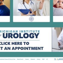 Michigan Institute of Urology - Do *you* see a link to webchat at the bottom of the page? Do *you* see a link to appointment scheduling? No? Fucking duh.