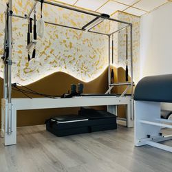 Anka Pilates & Rehabilitation Centre - Our private room " Istanbul". Find the Pilates Cadillac and the Ladder Barrel.