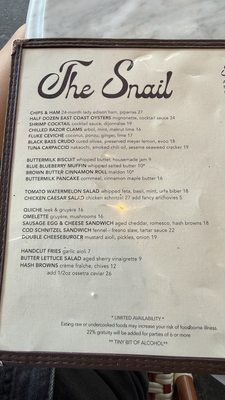 Menu photo 2 The Snail Brooklyn, NY