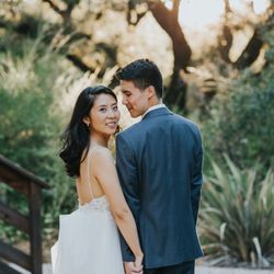 Shadowing Lights Photography - Ru's farm wedding couple at magic hour