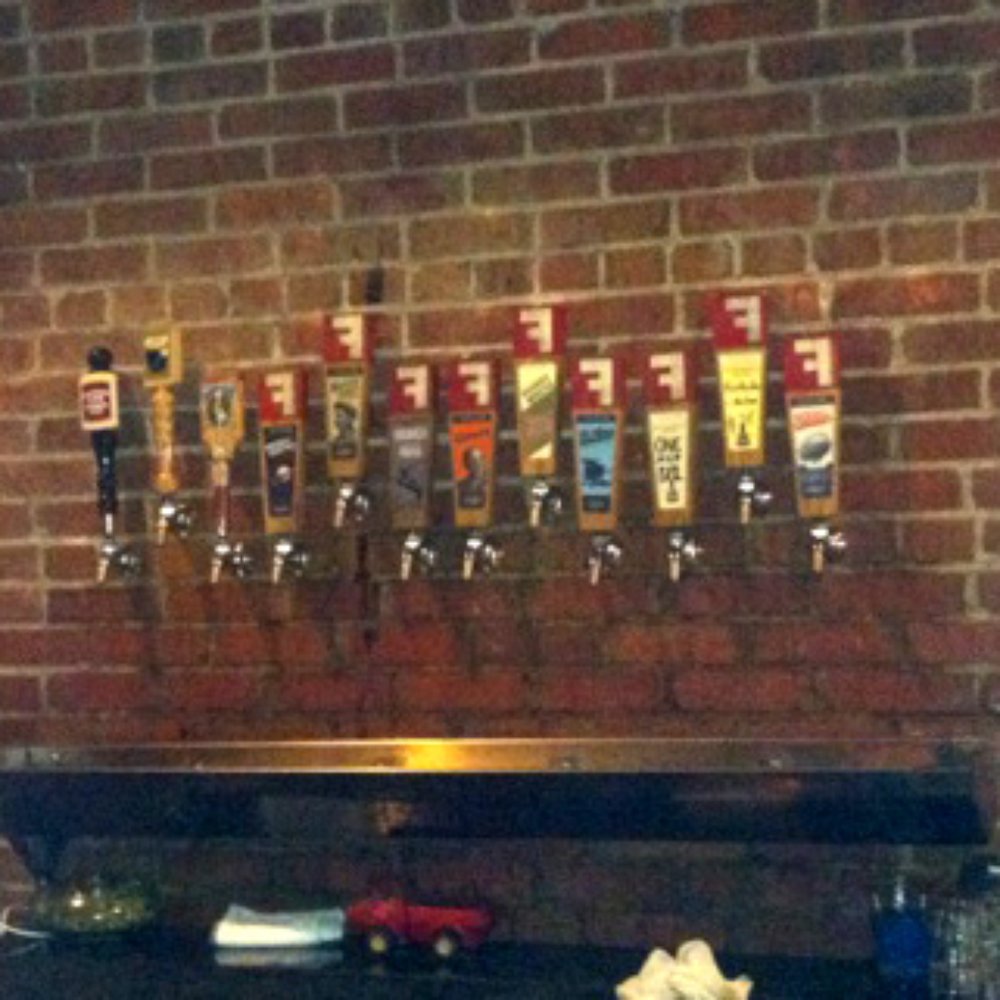 Fullsteam - Beers on tap -- "secret" Fruitcake brew is on far right - Breweries Near Me - Durham, North Carolina