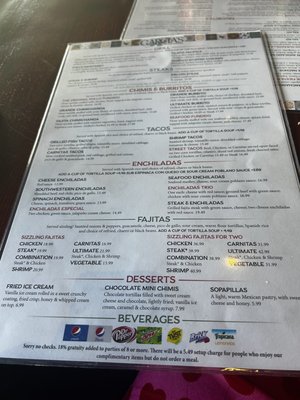 Menu photo 5 Garcia's Mexican Restaurant Glendale, AZ