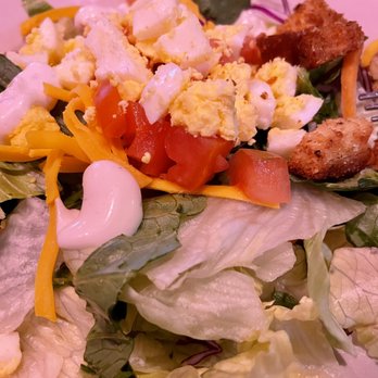 Texas Roadhouse - Delicious house salad with a dab of ranch - Barbeque Near Me - Rialto, California Texas Roadhouse - Delicious house salad with a dab of ranch - Barbeque Near Me - Rialto, California