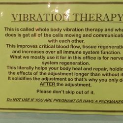 Gulf Coast Family Chiropractic - My last station after all the exercises & adjustment is vibrating therapy.