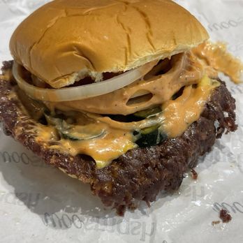 Woosmash - Cheeseburger with raw onions, pickles - Burgers Near Me - Verona, New Jersey