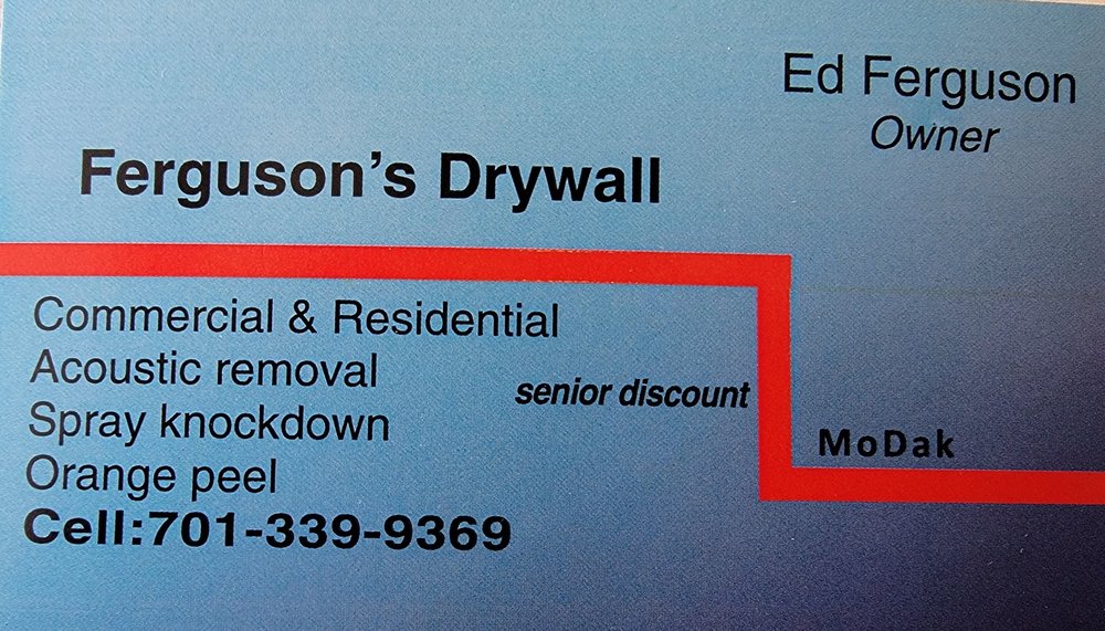 FERGUSON’S DRYWALL Updated September 2024 Westby, Montana Drywall