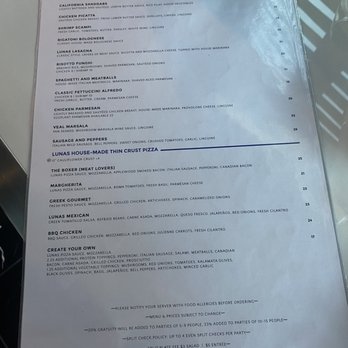 Lunas Pizza Bar & Grill - Menu - Pizza Near Me - Indio, California