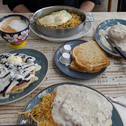 Honey Berry Pancakes and Cafe - Chicken fried steak, Mile High, Blueberry Danish pancakes, Biscuit & Gravy