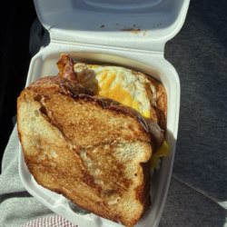 Two Brothers - Bacon egg and cheese on cinnamon bread
