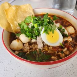 Tom Yum soup with egg noodles