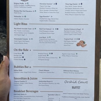 Orchid Court - the orchid court menu - Breakfast & Brunch Near Me - Kohala Coast, Hawaii